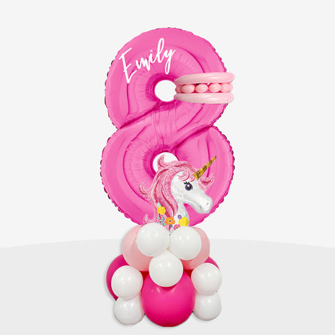 Personalised Unicorn Number Balloon Stack