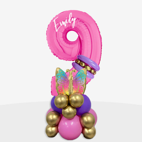 Personalised Butterfly Number Balloon Stack