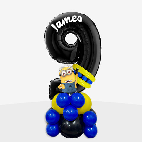 Personalised Minions Number Balloon Stack | Box Balloons | Next-Day Balloon Delivery
