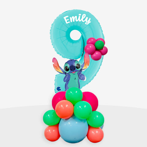 Personalised Lilo & Stitch Number Balloon Stack | Box Balloons | Next-Day Balloon Delivery