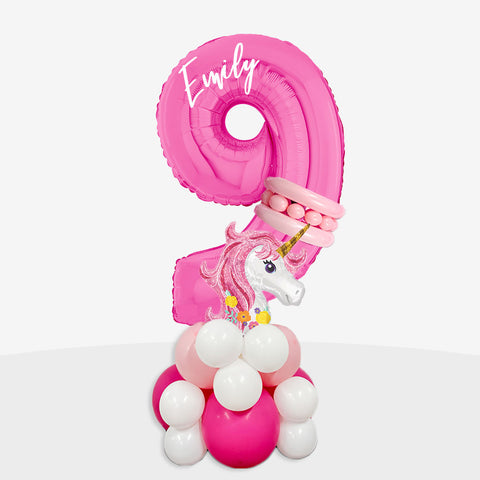 Personalised Unicorn Number Balloon Stack