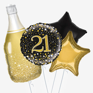 Black & Gold Cheers Balloons