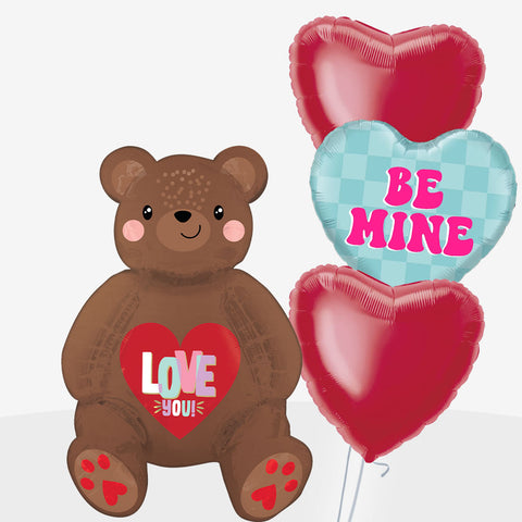 Be Mine Sitting Bear Balloons