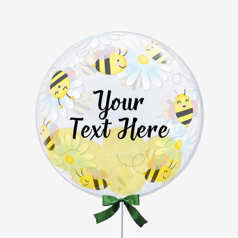 Personalised Bees and Daisies Bubble Balloon