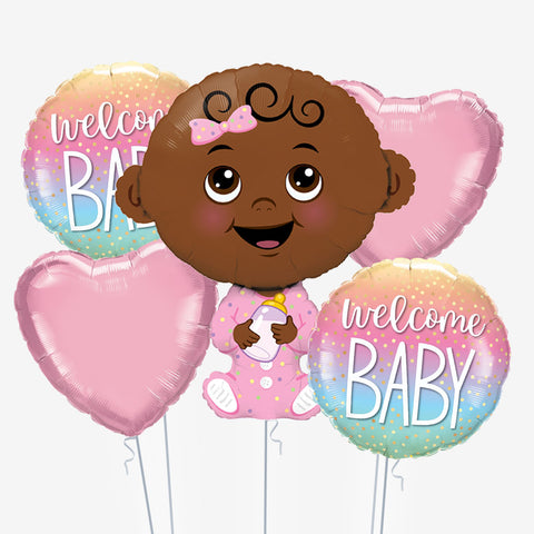 Welcome Baby Girl Balloons - Box Balloons