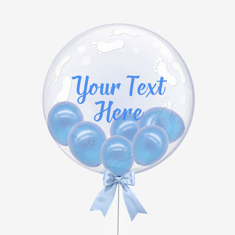 Personalised Baby Feet Bubble Balloon - Box Balloons