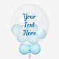 A 24” Blue Personalised Bubble Balloon from Box Balloons.