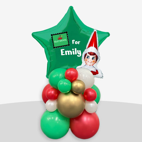 Personalised Naughty Elf Arrival Balloon Stack