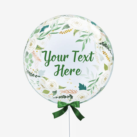 Personalised Floral Bubble Balloon - Box Balloons