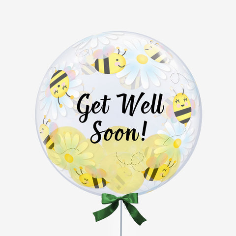 Personalised Bees and Daisies Bubble Balloon