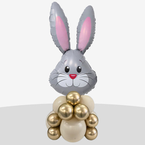 Cute Easter Bunny Cream Balloon Stack