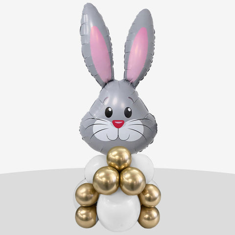 Cute Easter Bunny White Balloon Stack