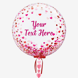 A Personalised Heart Bubble Balloon from the Customisable collection from Box Balloons