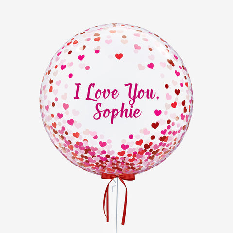 Personalised Heart Bubble Balloon - Box Balloons