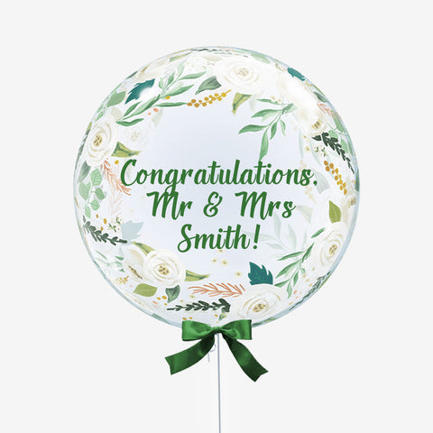 Personalised Floral Bubble Balloon - Box Balloons