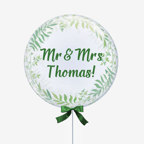 Personalised Greenery Bubble Balloon