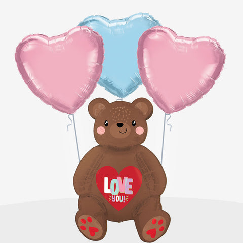 Bear & Hearts Balloons
