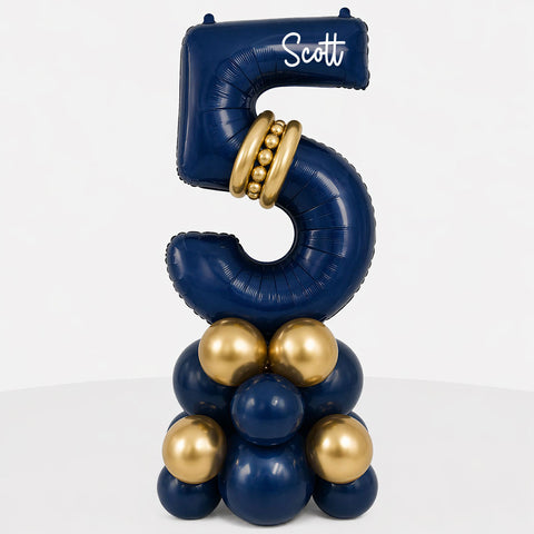 Personalised Navy Number Balloon Stack