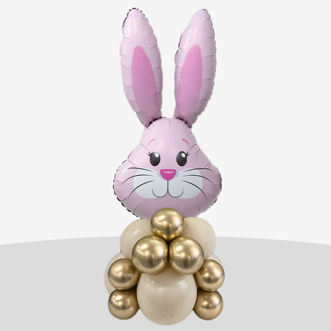 Cute Easter Bunny Cream Balloon Stack