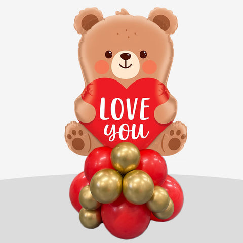 I Love You Teddy Bear Balloon Stack
