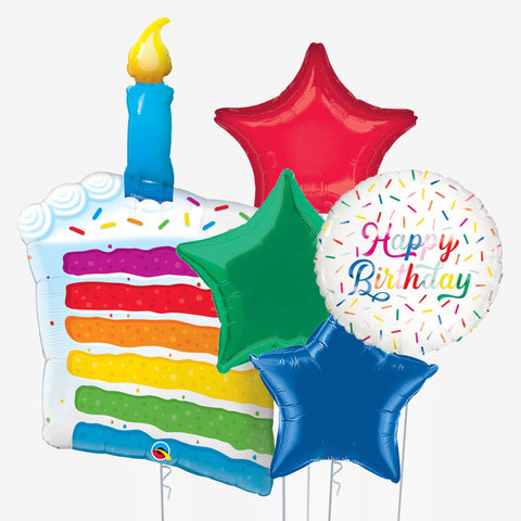 Rainbow Birthday Cake Balloons | Box Balloons | Next-Day Balloon Delivery
