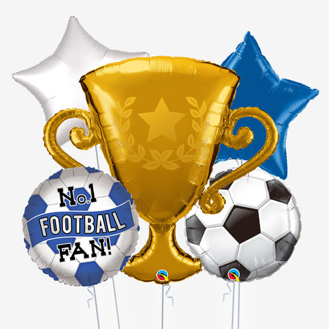 Blue & White Trophy Balloons - Box Balloons