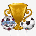 Claret & Blue Trophy Balloons - Box Balloons