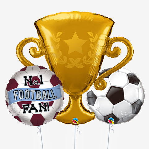 Claret & Blue Trophy Balloons - Box Balloons