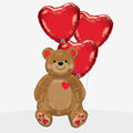 Sitting Bear & Hearts Balloons - Box Balloons