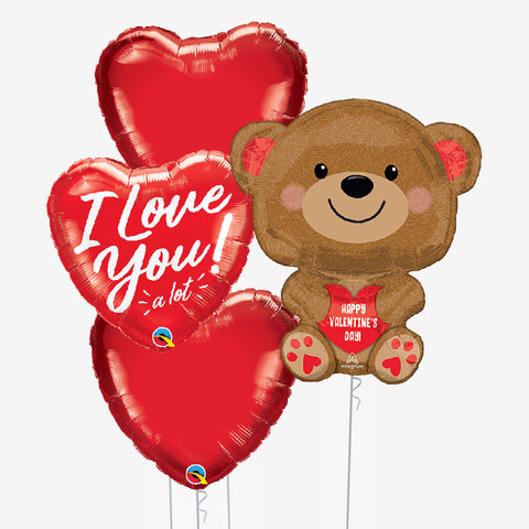 Valentine's Love You Bear Balloons - Box Balloons