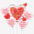 Valentine's Love You Stripe Balloons - Box Balloons