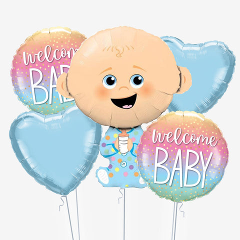 Welcome Baby Boy Balloons - Box Balloons