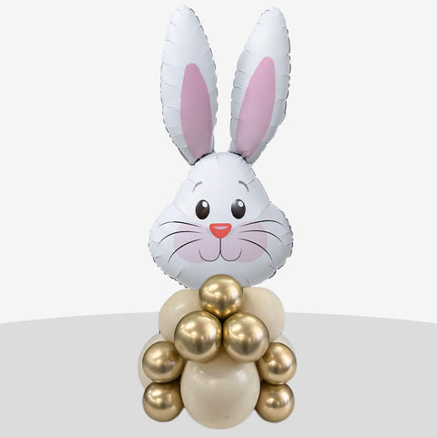 Cute Easter Bunny Cream Balloon Stack