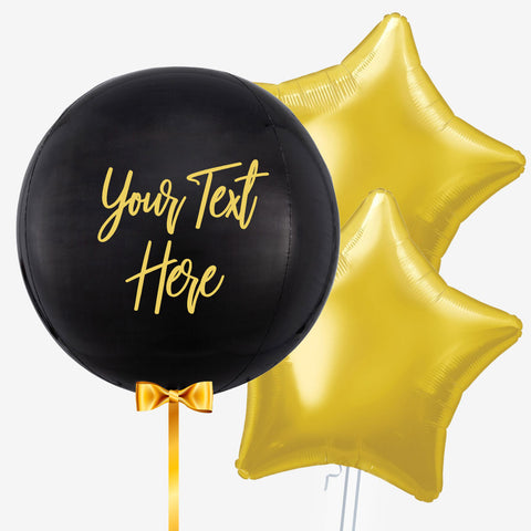 Personalised Black Orb Balloon