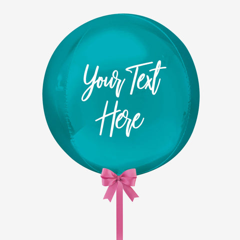 Personalised Aqua Blue & Pink Orb Balloon