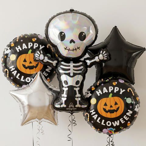 Shiny Skeleton Halloween Balloons