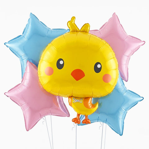 Chick & Pastel Stars Easter Balloons