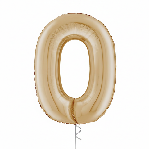 White Gold Number Balloons
