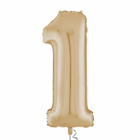 White Gold Number Balloons