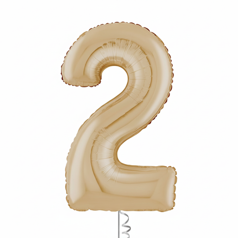 White Gold Number Balloons