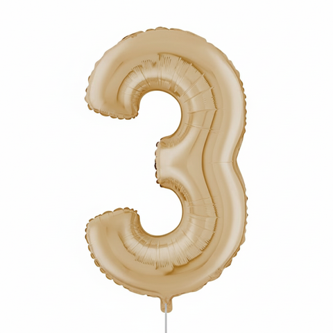 White Gold Number Balloons