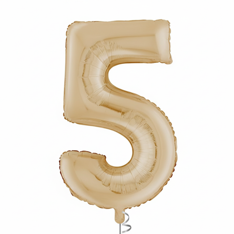 White Gold Number Balloons