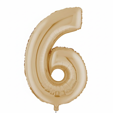 White Gold Number Balloons