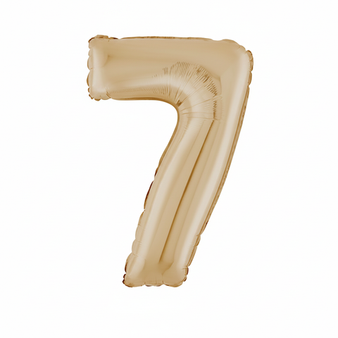 White Gold Number Balloons