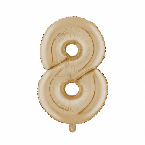 White Gold Number Balloons