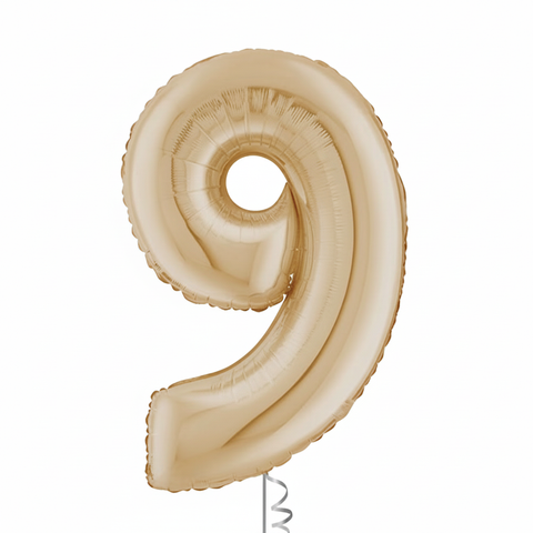 White Gold Number Balloons