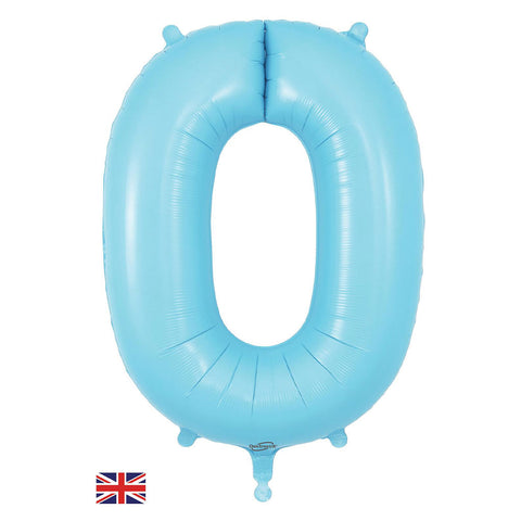 34" Pastel Matte Blue Number Balloons | Box Balloons | Next-Day Balloon Delivery