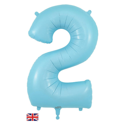34" Pastel Matte Blue Number Balloons | Box Balloons | Next-Day Balloon Delivery