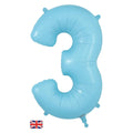 34" Pastel Matte Blue Number Balloons | Box Balloons | Next-Day Balloon Delivery