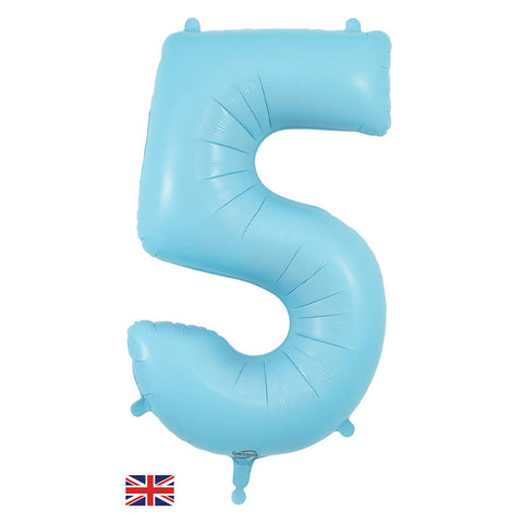 34" Pastel Matte Blue Number Balloons | Box Balloons | Next-Day Balloon Delivery